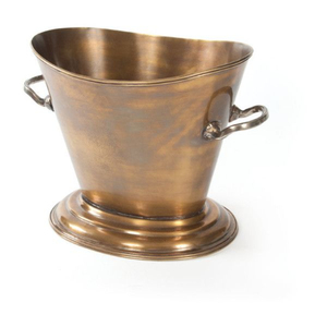 Seau à glace vintage en acier inoxydable, design rond avec poignées métalliques, refroidisseur de boissons durable pour fêtes, porte-bouteilles de vin - Product Image 1