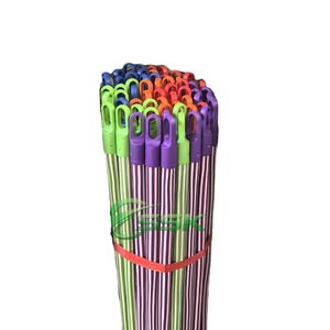 Colorful 120cm Eco-friendly Durable Eucalyptus Wood Italia <b>Thread</b> Vietnam Broom Stick PVC Coated Handle Hard Bristles Dustpan - Product Image 1