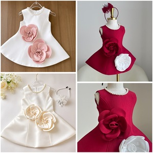 Robe de soirée élégante pour filles, style A-line, ornée de fleurs et de perles, avec appliques florales, pour occasions spéciales - Product Image 2