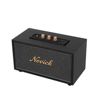 Altavoz XM-301 con Acabado de Madera Retro, Subwoofer de 10W con Bajos Potentes, Reproductor de Audio Vintage de Escritorio con Control de Perilla Metálica, Música para el Hogar