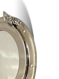 12'' Art Deco Round Aluminum Handmade Nautical Ship Porthole <b>Mirror</b>-Eco-Friendly Decor for Home Office or Hotel - Product Image 4