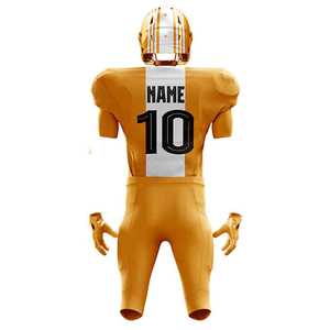 Uniforme de Fútbol Americano Transpirable de Poliéster Premium, Jersey Naranja con Panel Blanco y Pantalones Color Bronceado para Hombres Adultos - Product Image 6