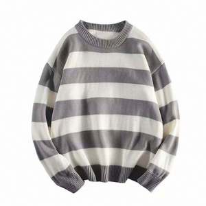 Suéter de punto para hombre, otoño/invierno, con forro polar, logotipo frontal, transpirable, cuello redondo, informal, holgado, manga regular - Product Image 6