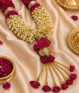 Handmade Artificial Pink Gold Varmala <b>Garland</b> Bulk Wedding Jaimala for Bride Groom Indian Royal Marriage Mala Floral Decoration - Product Image 4