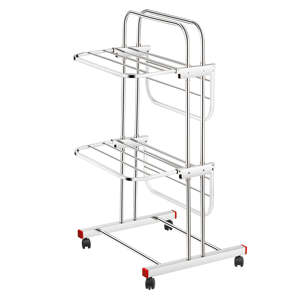 <b>Large</b> Four Layer Stainless Steel <b>Clothes</b> <b>Drying</b> <b>Rack</b> Mobile Laundry Standing Tower Hari Krushna Kitchen Foldable Hanger - Product Image 4