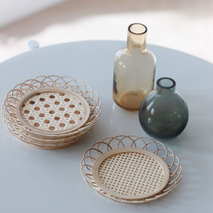 Rattan <b>Drink</b> Tea Cup Mat-Tableware Placemats <b>Coasters</b> customized design - Product Image 4