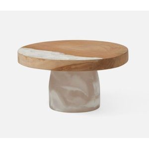 ฐานวางเค้กไม้เรซิ่นทรงกลม ทำมือ สำหรับเสิร์ฟขนมหวาน ตกแต่งโต๊ะ - Product Image 2