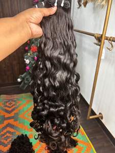 Extensions de cheveux humains vierges bouclés, ondulés et raides, naturels, légers, écologiques, en vrac - Product Image 5