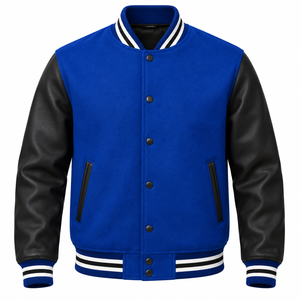 Blouson universitaire personnalisé en cuir de vachette véritable 100% authentique, avec manches en laine, style mode, respirant, prix de gros, OEM - Product Image 3