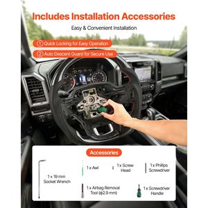 Volant en fibre de carbone en forme de D à fond plat pour Ford F150 2021-2024 avec poignée en cuir et texture antidérapante - Product Image 6