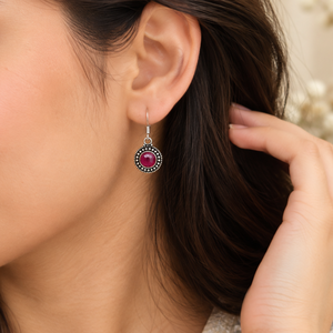 En stock: Pendientes colgantes de plata S925 con gema natural de granate, joyería fina de moda 2026 - Product Image 3