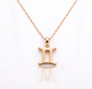 Collier Signe Astrologique Gémeaux Plaqué Or Argent 925 Pendentif Astrologique & Breloques Collier Pierre de Naissance Cadeau Bijoux de Fiançailles - Product Image 1