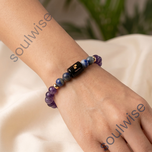 Aquarius <b>Amethyst</b> Beaded Bohemian Crystal & Rhinestone <b>Bracelet</b> - Product Image 2