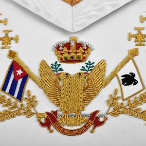 Ensemble de Regalia du Rite écossais du 33e Degré - AILES PLUMÉES Drapeaux de tous les pays BRODERIE À LA MAIN DE QUALITÉ SUPÉRIEURE - Product Image 5