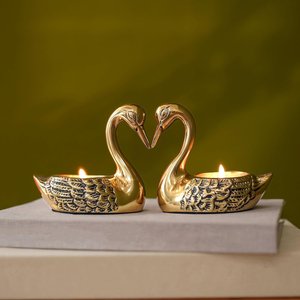 Candelabros de Metal con Forma de Cisne, Dorados, para Velas Cónicas, Centro de Mesa para Bodas y Hogar - Product Image 3