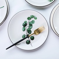 Assiettes peu profondes en céramique naturelle Masterpiece, lot de 4 pièces en coffret cadeau, durables, sans BPA, écologiques, compatibles lave-vaisselle, en stock
