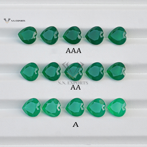 Pierre précieuse en onyx vert naturel de 10 mm, forme de cœur facetté, polie, pierre précieuse en vrac, onyx émeraude le plus vendu, provenant du fabricant Alibaba, vente flash - Product Image 1