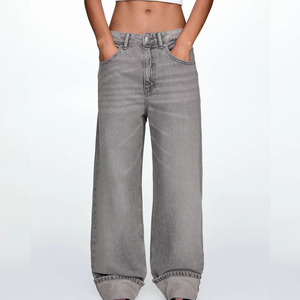 Autumn Streetwear Baggy <b>Jeans</b> Women Custom Color Size <b>Elastic</b> Waist Custom Logo Blue Quick Dry Best Quality - Product Image 5