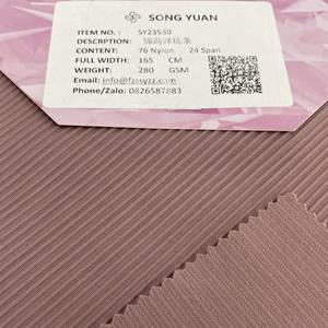 사용자 정의 높은 스트레치 76% 나일론 24% 스판덱스 인터록 리브 스트라이프 패브릭 무료 컷 요가웨어 스포츠웨어/의류 위킹 기능 - Product Image 6