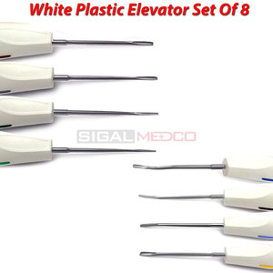 Ensemble de 8 élévateurs manuels en acier inoxydable blanc pour chirurgie dentaire, chirurgie générale, élévateurs de luxation et d'extraction de racines, usage médical - Product Image 4