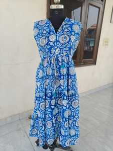 Robe longue d'été bohème élégante 100 % coton, coupe évasée, décontractée pour femme, légère et confortable, idéale pour la plage, vente en gros - Product Image 1