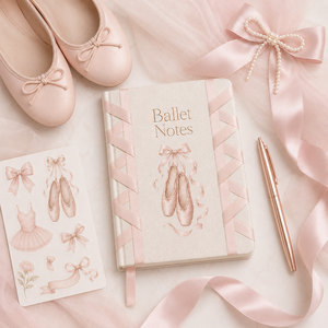 Set de Diario LABON Ballet Notes con Cinta de Encaje, Logotipo Personalizado, Cuaderno de Práctica para Bailarines con Lazo de Satén Rosa y Caja de Seguimiento de Progreso - Product Image 5