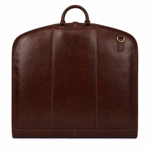 Porte-costume en cuir véritable artisanal avec logo personnalisé, sac de transport robuste de luxe pour costumes, protection de voyage LSC-0048 avec boucle - Product Image 3