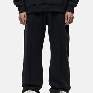 Pantalones Deportivos Negros de Algodón para Hombre HAWK EYE SPORTS, Cintura Elástica con Cordón, Corte Holgado Informal, Pierna Recta, Transpirables, Personalizables - Product Image 1