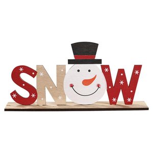 Paquete de Letreros Navideños de Madera, Letras de Nieve y Navidad, Decoración de Mesa, Muñeco de Nieve, Santa Claus, para Proveedores Mayoristas de Artículos Festivos - Product Image 1