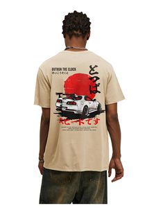 Camiseta de Algodón Estampada Beige Personalizada para Hombre, Manga Corta, Cuello Redondo, Corte Regular, Color Sólido Informal, Jersey al por Mayor - Product Image 2