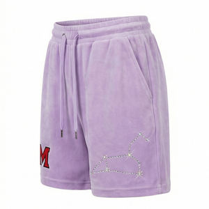 Shorts cargo unisexes en velours, motif uni, étoile en cristal, mode streetwear Europe USA, Maluza Industries, séchage rapide, respirant - Product Image 4