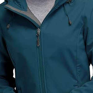 Chaqueta Cortavientos con Capucha para Mujer, Color Sólido, Manga Larga, Largo Regular, Estilo Casual para Otoño, Tejido 100% Poliéster - Product Image 4