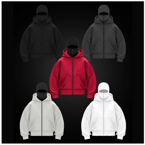 Sweat à capuche zippé pour homme 100 % coton, le plus vendu, avec cagoule intégrée, effet délavé, style streetwear, pour l'hiver, avec poche - Product Image 3
