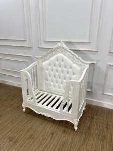 Luxury Nursery Furniture Mini Size Bed For Newborn <b>Cots</b> Made Of Mahogany Wood - Product Image 3