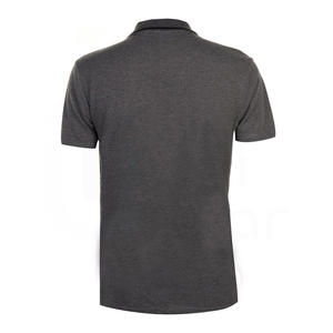 Polo de Manga Corta para Hombre, Color Gris Oscuro, Tejido Sólido, Corte Regular Informal - Product Image 2
