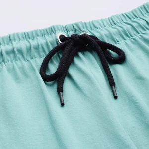 Ensemble de shorts unisexe en 2 pièces, col rond, manches courtes, tricoté, 100% coton, toile, vêtements décontractés, respirant, séchage rapide, printemps été - Product Image 6
