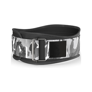 Cinturón de Levantamiento de Pesas Ajustable de Neopreno con Patrón Gris y Blanco, Doble Tirante, para Gimnasio, Entrenamiento Físico, Deportes y Soporte Lumbar - Product Image 1