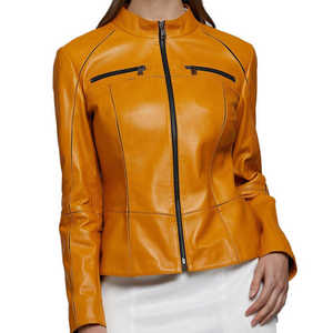 Chaqueta de Cuero para Mujer, Diseño Urbano Premium con Cierres Duraderos y Apariencia Elegante - Product Image 1