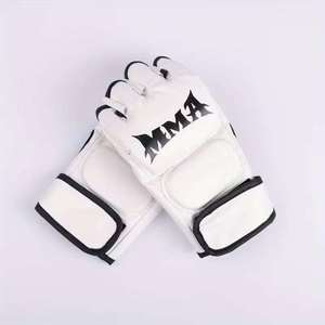 Professional Premium Quality MMA Style Leather Fingerless Gloves for Performance - Product Image 5