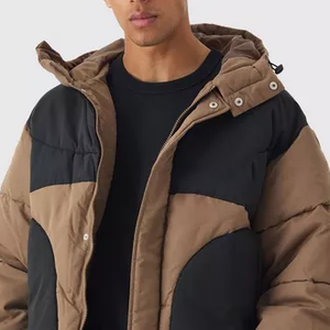 Veste matelassée à capuche épaisse et chaude, personnalisée avec broderie OEM, avec capuche amovible - Product Image 3