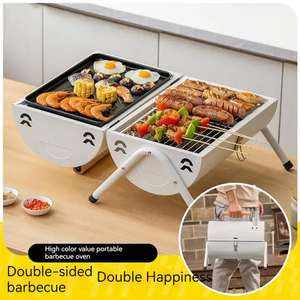 Barbecue portable léger en acier pour camping, cuisson double face, pliable, foyer extérieur pour pique-nique et jardin - Product Image 2