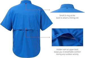 Camisa de pesca para hombre, con botones, tejida, de manga corta, para exteriores, UPF 50 - Product Image 2