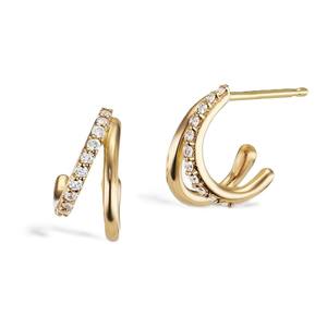 Pendientes de Aro con Diamantes Cultivados en Laboratorio, Minimalistas, Oro Sólido de 10K/14K, Joyería Fina y Elegante - Product Image 1