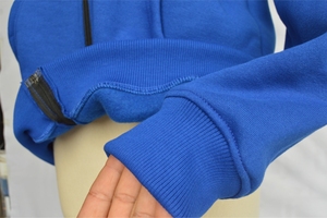 Hoodie court unisexe 450 grammes en polyester/coton, bleu, avec impression en relief, haute qualité, pour homme, bleu roi, molleton lourd 450 GSM - Product Image 2