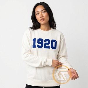 Sudadera de Forro Polar de Algodón Teñido Sólido Bordada a Medida GREEK TREASURES para Mujer, Invierno, Zeta Phi Beta, Sorority Crew, Venta al por Mayor - Product Image 4