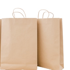 Lipack, venta al por mayor, personalizado, respetuoso con el medio ambiente, artesanía, papel Kraft, comida para llevar, bolsa con asa retorcida, Bolsa De Papel con logotipo - Product Image 1