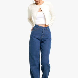 Nouveauté, service OEM, jeans baggy sur mesure de haute qualité pour femmes, jeans en denim baggy surdimensionnés, taille plus, en coton pour femmes - Product Image 5