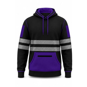 Sweat à capuche de sécurité haute visibilité en coton polaire imperméable, respirant et réfléchissant - Product Image 2