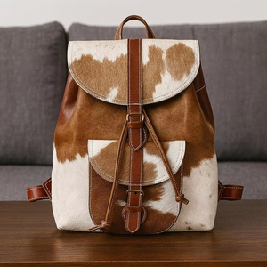 Wholesale Vintage Genuine Leather Hair-on-Hide Luxury Designer <b>Backpack</b> with Anti-Theft Waterproof Features LHBP-0208 - Product Image 1