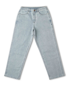 Light Blue Washed <b>Men</b> Straight Denim <b>Jeans</b> 100% Cotton Baggy Fit Casual Mid Waist <b>Jean</b> Pants OEM Service - Product Image 1